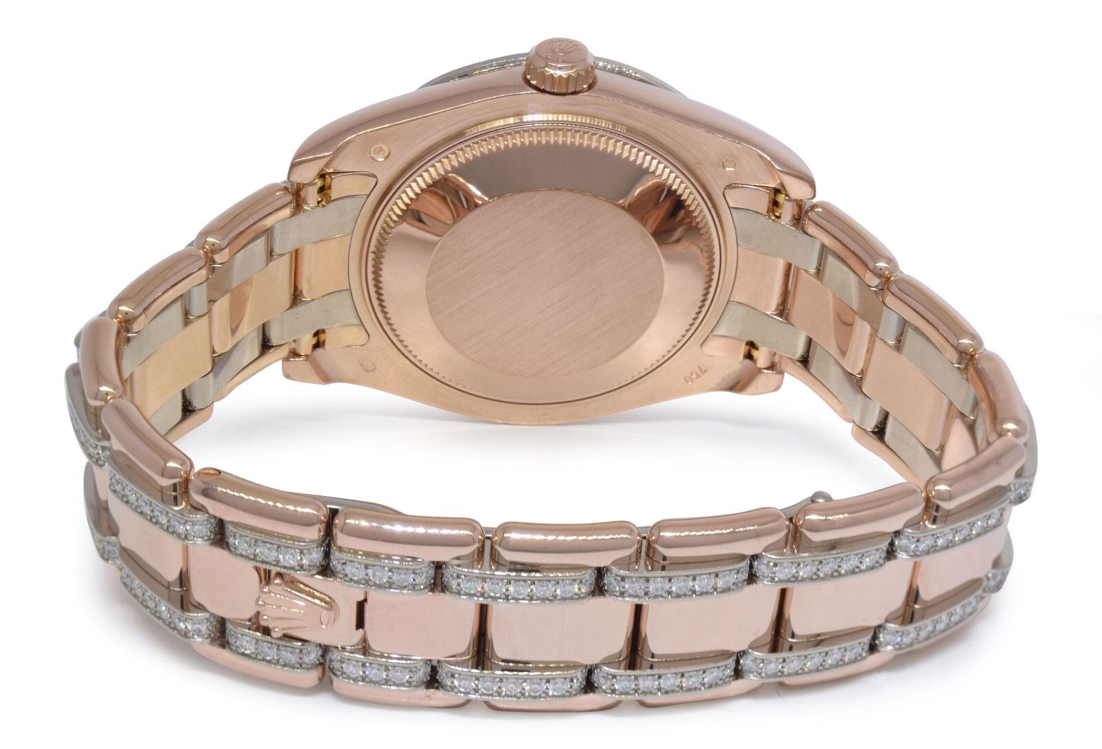 Rolex Datejust Pearlmaster 18k Rose Gold Diamond Ladies 34mm Watch B/P 81285