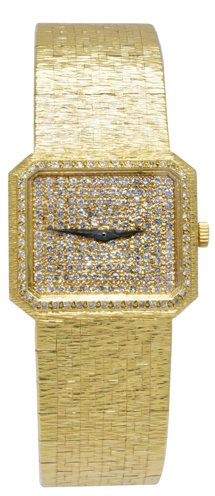 Piaget Rectangle 18k Yellow Gold Diamond Ladies Dress Quartz Watch +Box 8128 A 6