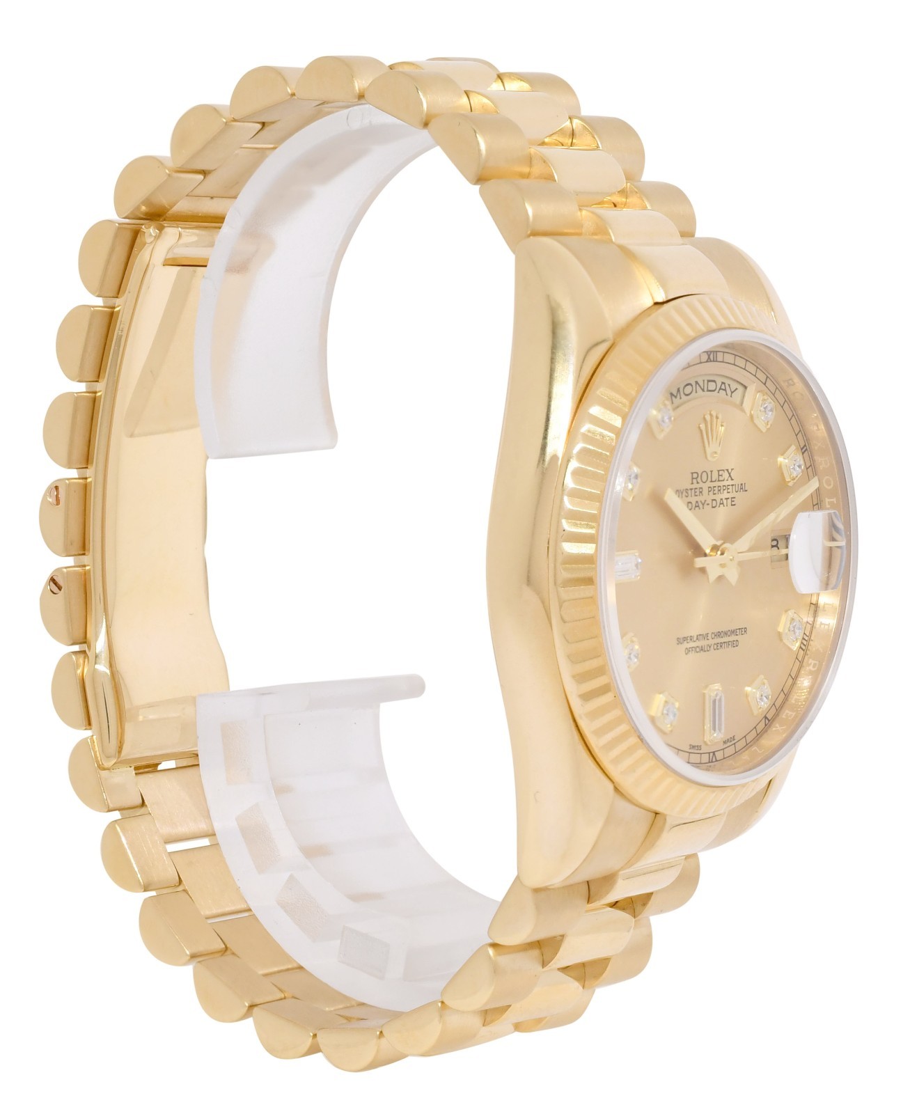 Rolex Day-Date President Yellow Gold Champagne Diamond Dial 36mm Watch Z 118238