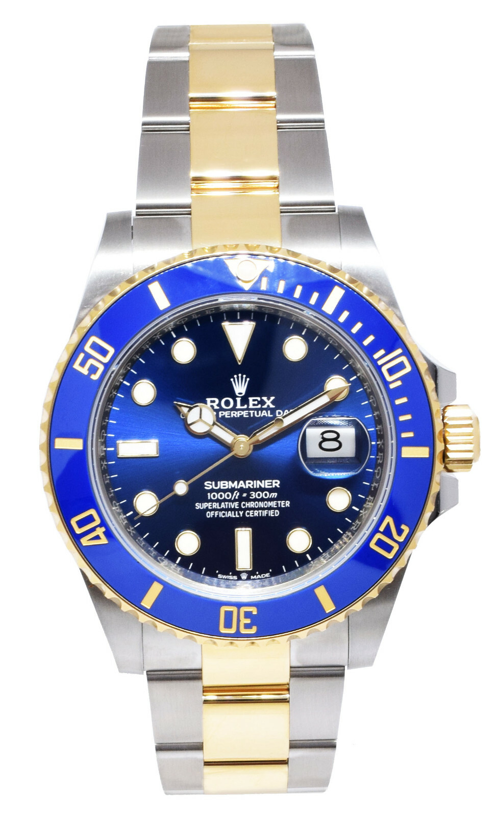 Rolex Submariner Date Yellow Gold/Steel Ceramic Blue 41mm Watch +Card '20 126613