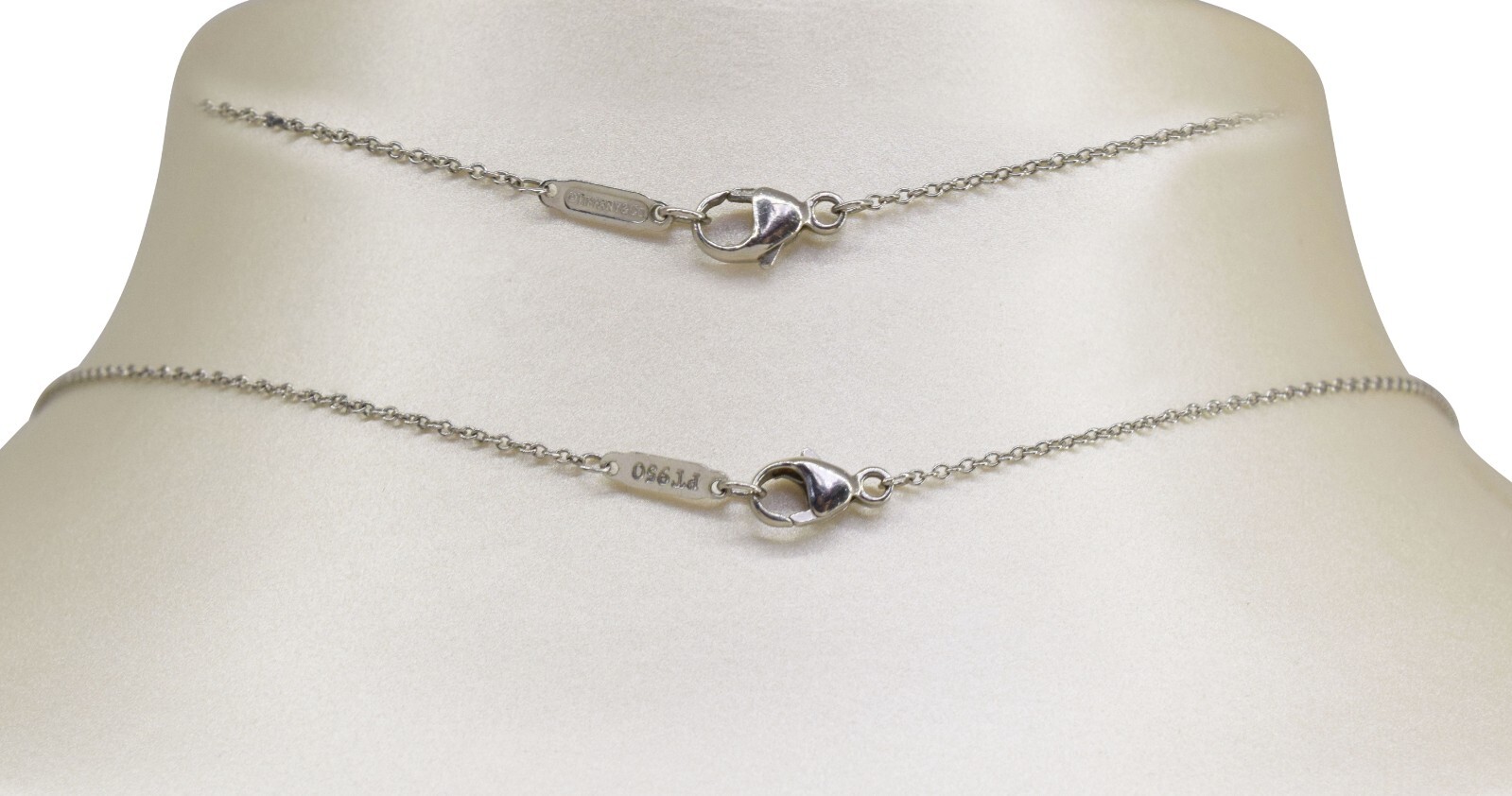 Tiffany & Co. Jazz Graduated Drop Diamond Pendant Platinum Chain Necklace 16"