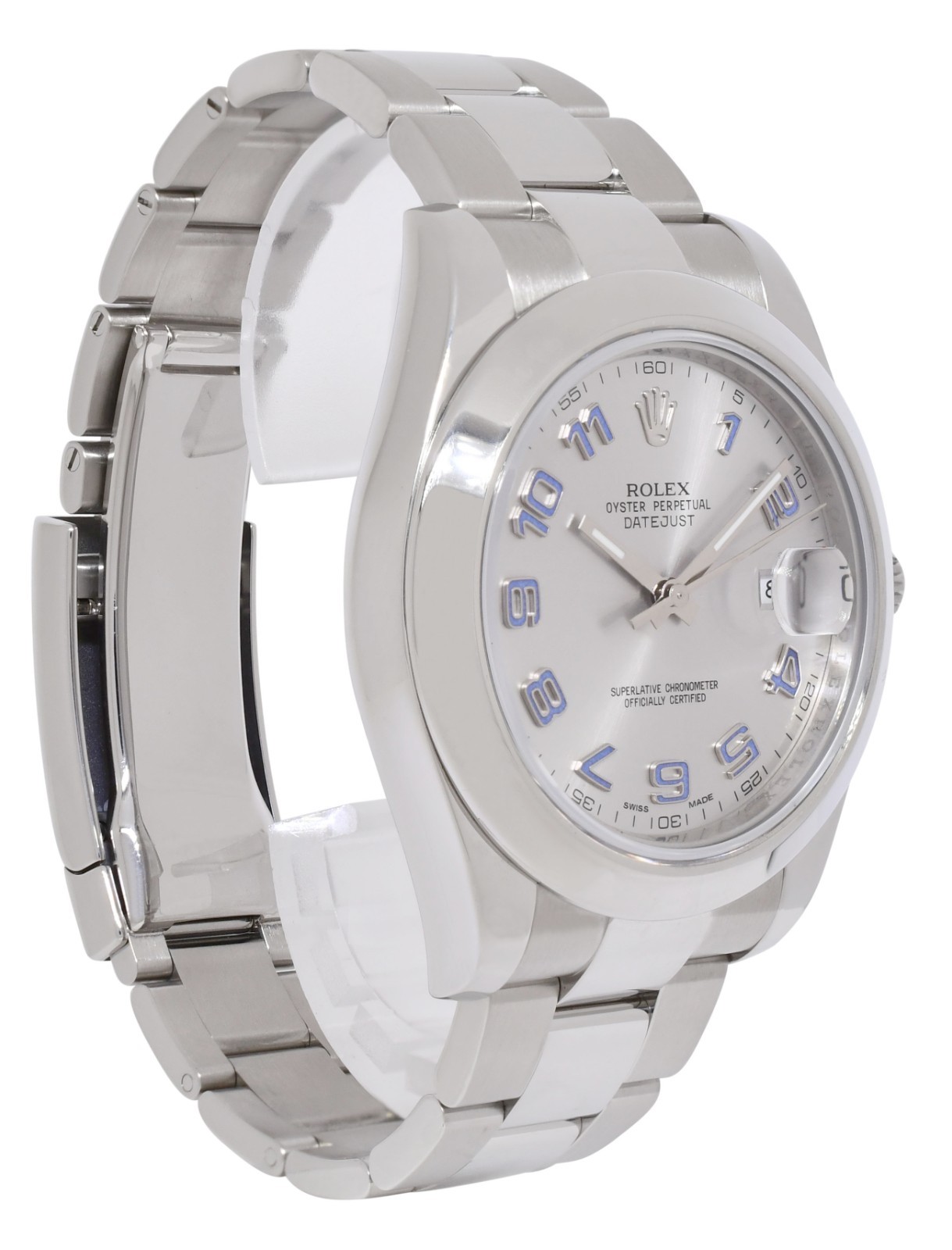 Rolex Datejust II Steel Silver Dial Purple Numerals 41mm Watch +Card '15 116300