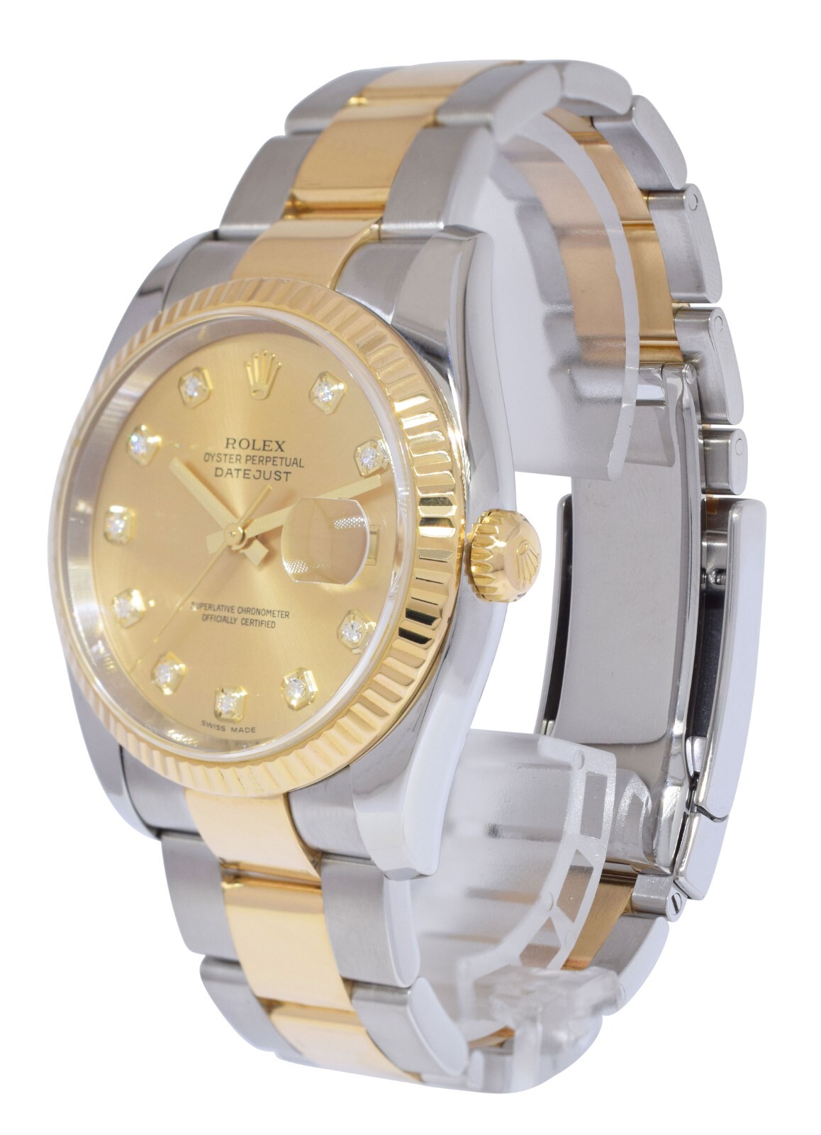 Rolex Datejust 18k Yellow Gold/Steel Champagne Diamond Dial 36mm Watch D 116233 Rolex Datejust 18k Yellow Gold/Steel Champagne Diamond Dial 36mm Watch D 116233