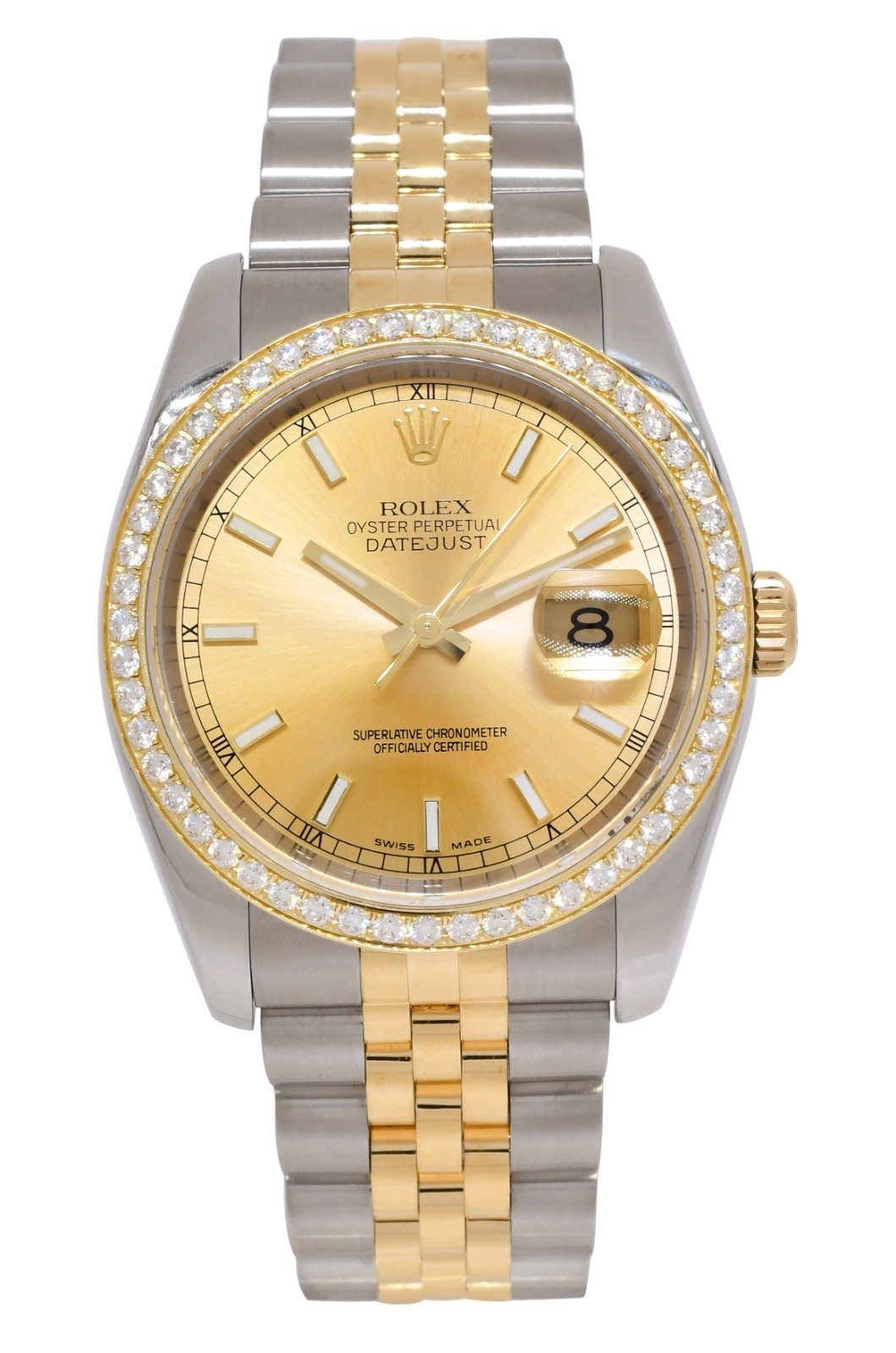 Rolex Datejust 18k Yellow Gold/Steel & Diamond Bezel 36mm Watch F 116233 Rolex Datejust 18k Yellow Gold/Steel & Diamond Bezel 36mm Watch F 116233