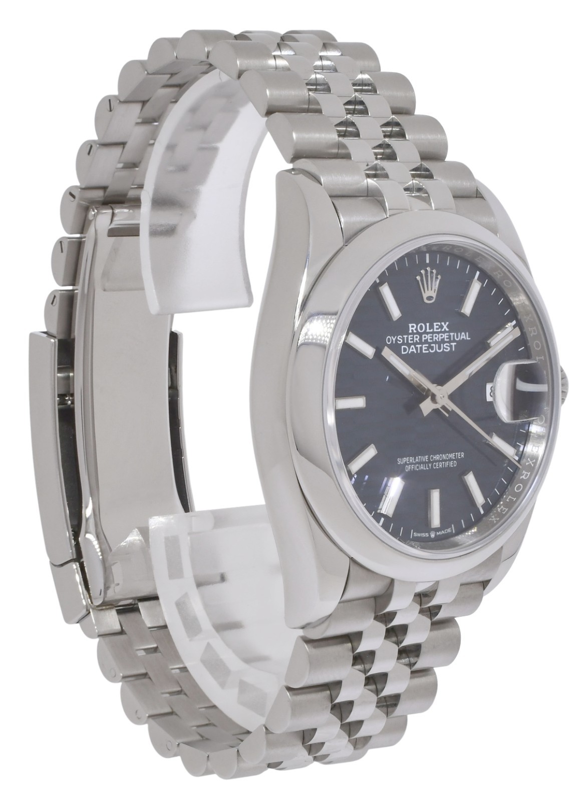 Rolex Datejust 36 Steel Blue Fluted Motif Dial Jubilee Watch +Card '23 126200