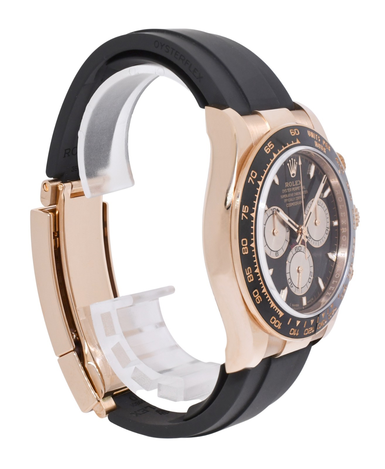 NOS Rolex Daytona Rose Gold/Ceramic Black/Sundust Oysterflex Watch BP '25 126515