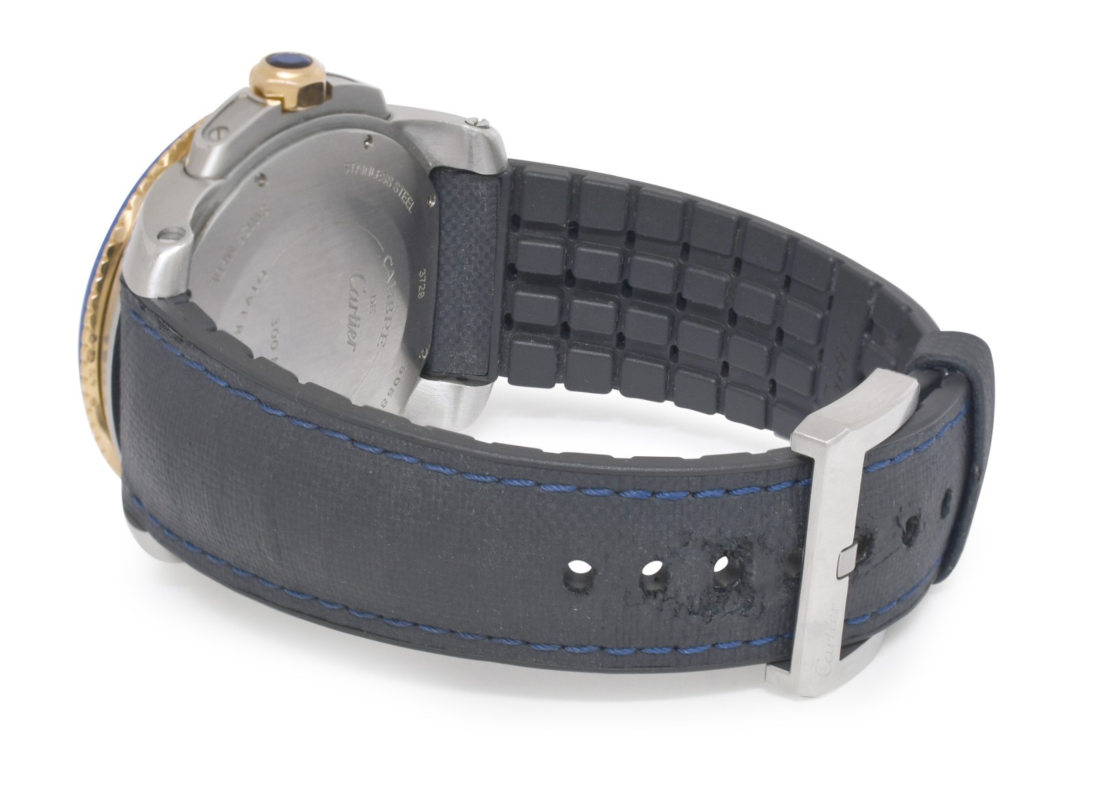 Cartier Calibre Diver Steel & 18k Rose Gold Bezel Blue 42mm Watch W2CA0008 3729