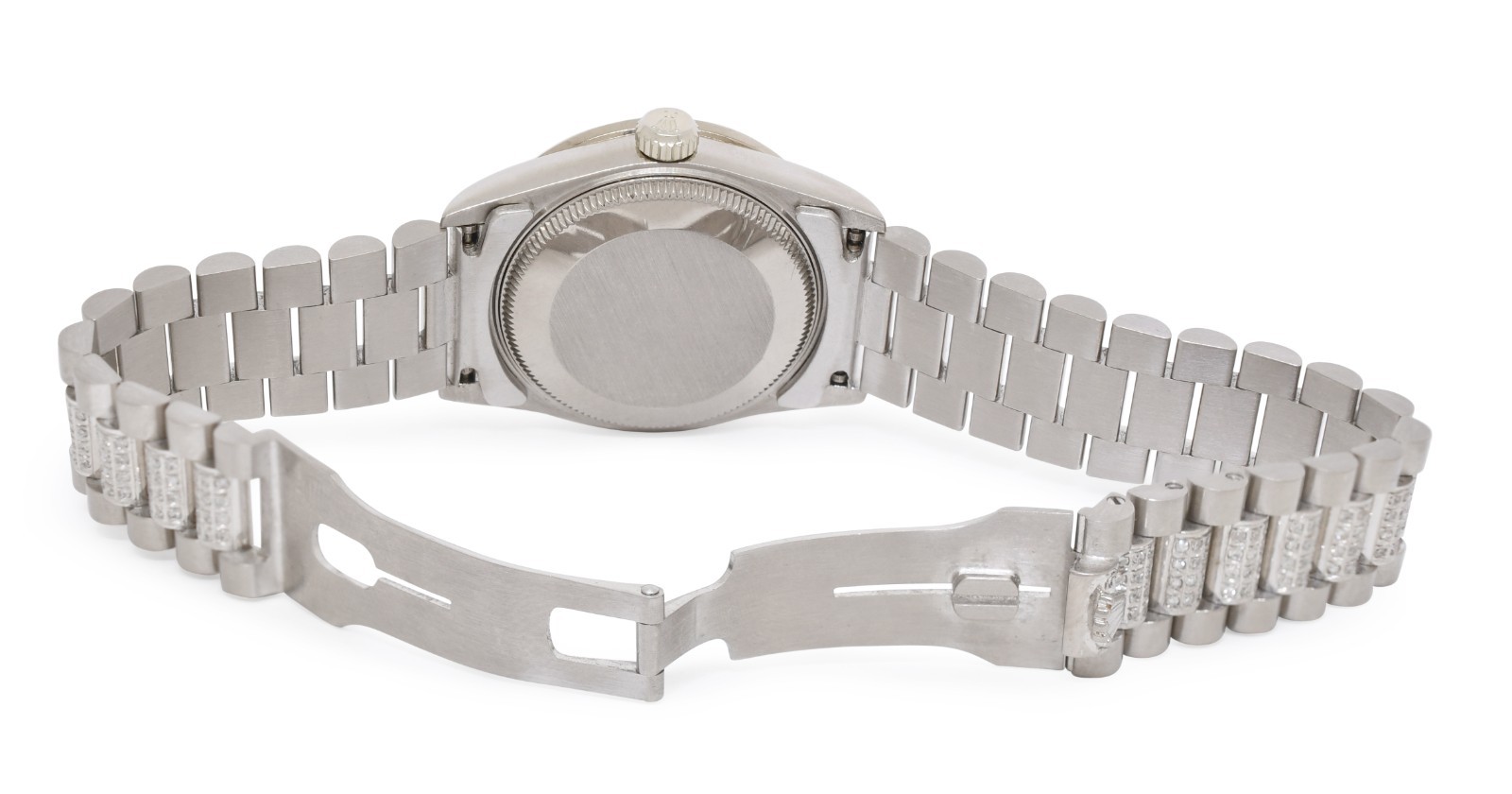 Rolex Datejust President 18k White Gold Pave Diamond & Sapphire 31mm Watch 68279 Rolex Datejust President 18k White Gold Pave Diamond & Sapphire 31mm Watch 68279