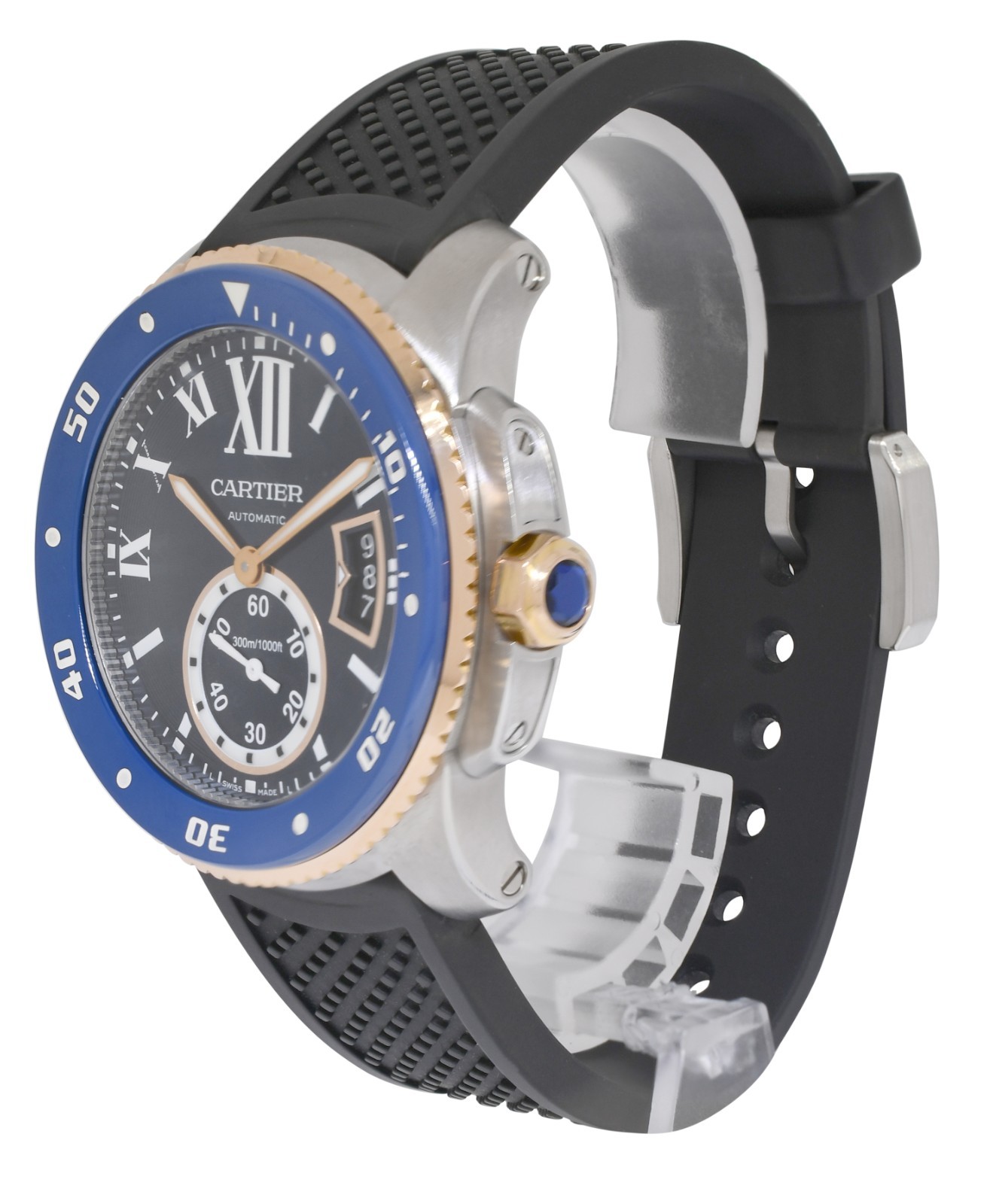 Cartier Calibre Diver Steel & 18k RG Bezel Blue 42mm Watch W2CA0008 B/P '18 3729