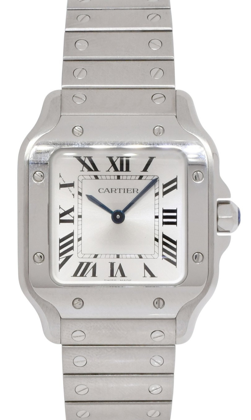 Cartier Santos Small Steel Silver Dial Ladies Quartz Watch WSSA0082 4626 Cartier Santos Small Steel Silver Dial Ladies Quartz Watch WSSA0082 4626
