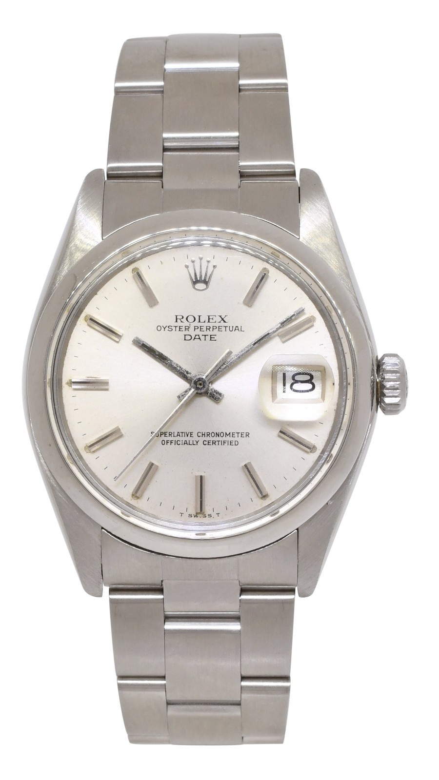 Rolex Vintage Date Steel Silver Dial Mens 34mm Watch '78 1500 Rolex Vintage Date Steel Silver Dial Mens 34mm Watch '78 1500