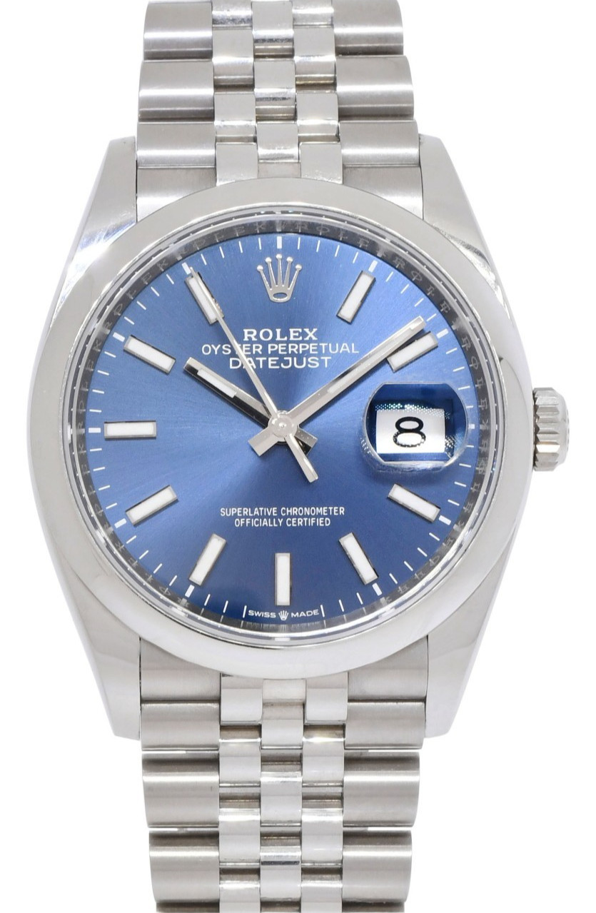 Rolex Datejust 36 Steel Blue Dial Jubilee Bracelet Mens Watch +Card '24 126200 Rolex Datejust 36 Steel Blue Dial Jubilee Bracelet Mens Watch +Card '24 126200
