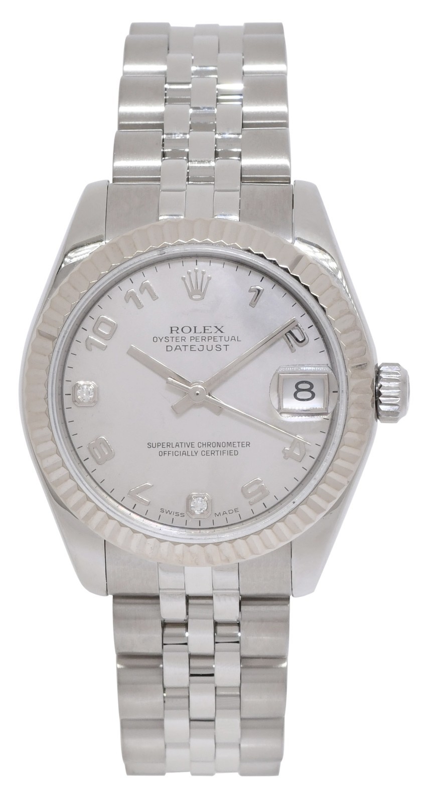 Rolex Datejust Steel & 18k Gold Bezel MOP Diamond Dial 31mm Jubilee Watch 178274