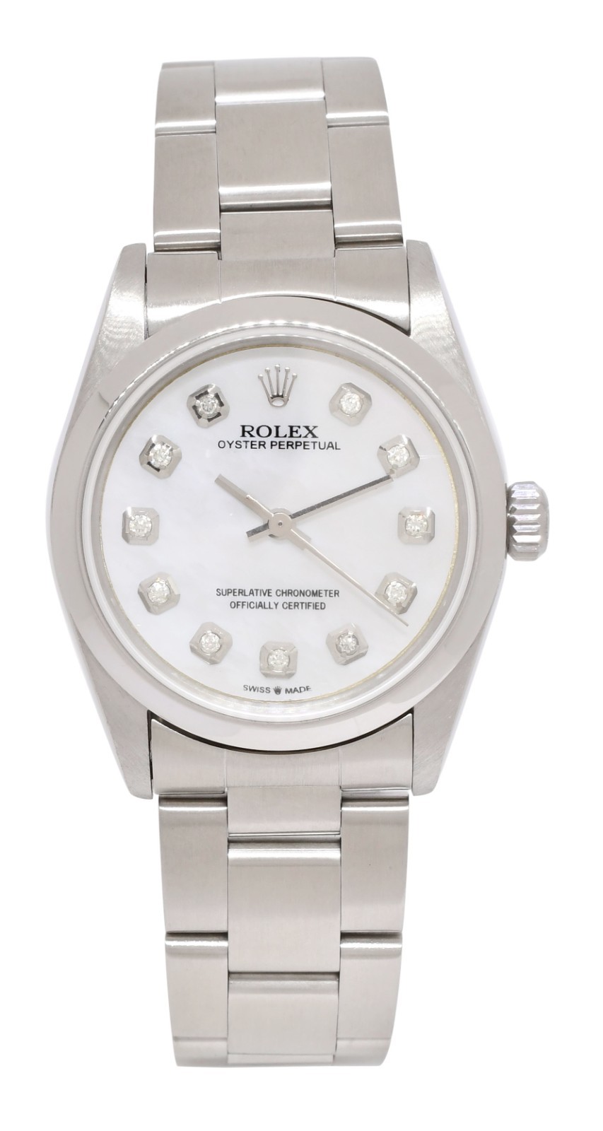 Rolex Oyster Perpetual Steel MOP Diamond Dial Ladies 31mm Watch U +Papers 67480 Rolex Oyster Perpetual Steel MOP Diamond Dial Ladies 31mm Watch U +Papers 67480