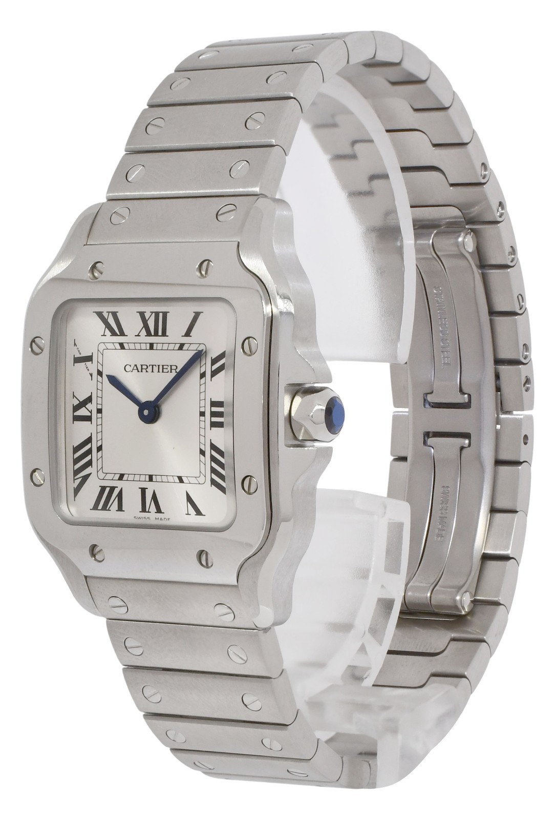 Cartier Santos Small Steel Silver Dial Ladies Quartz Watch WSSA0082 4626
