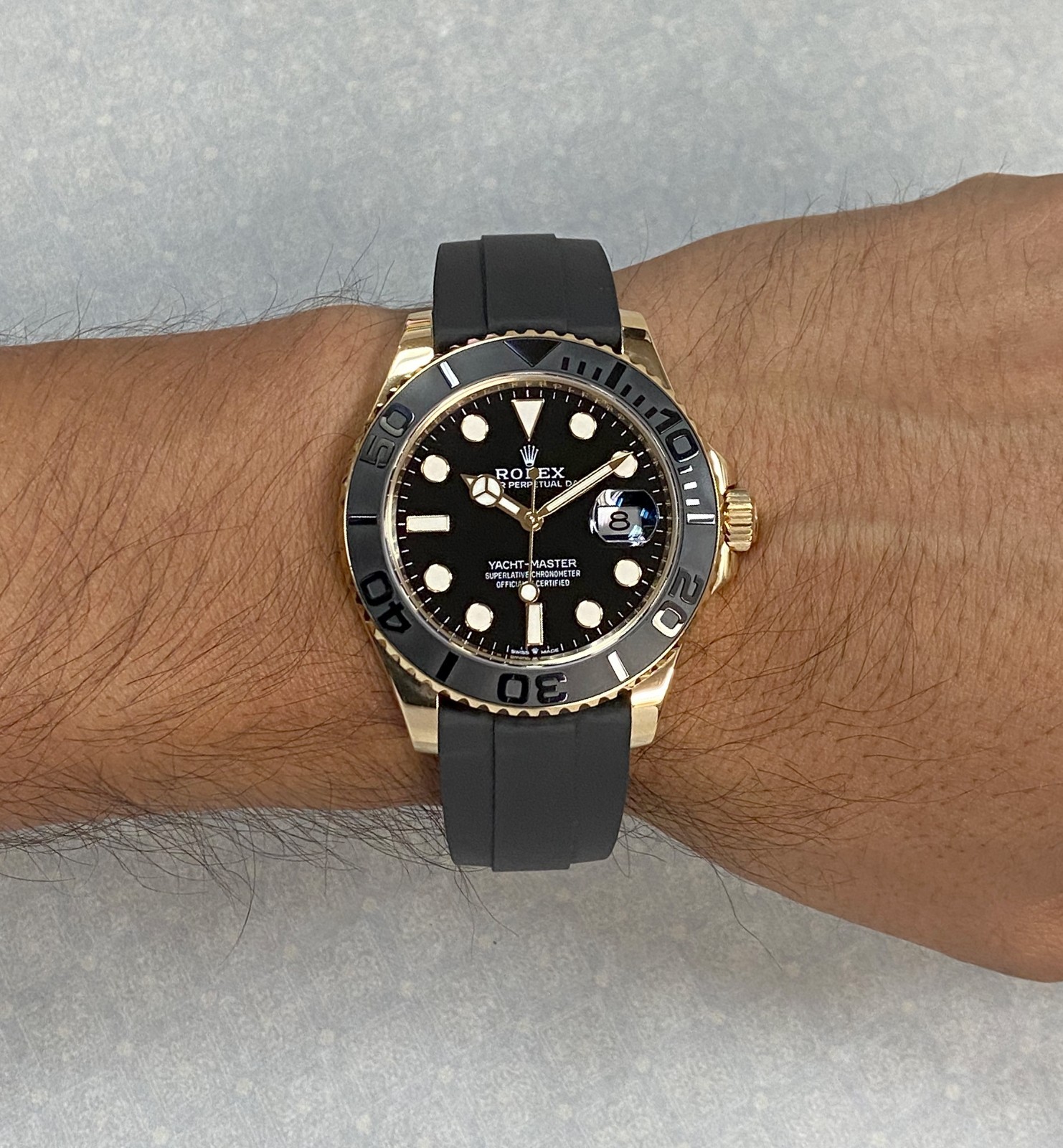 Rolex Yacht-Master 42 18k Yellow Gold Mens Oysterflex Watch B/P '23 226658 Rolex Yacht-Master 42 18k Yellow Gold Mens Oysterflex Watch B/P '23 226658