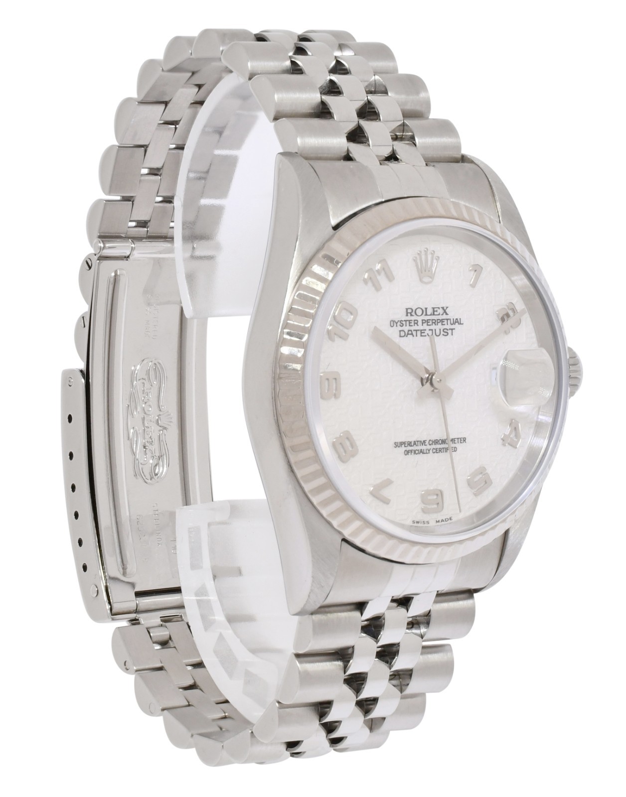 Rolex Datejust Steel & 18k Gold Bezel Silver Jubilee Dial 36mm Watch U 16234 Rolex Datejust Steel & 18k Gold Bezel Silver Jubilee Dial 36mm Watch U 16234