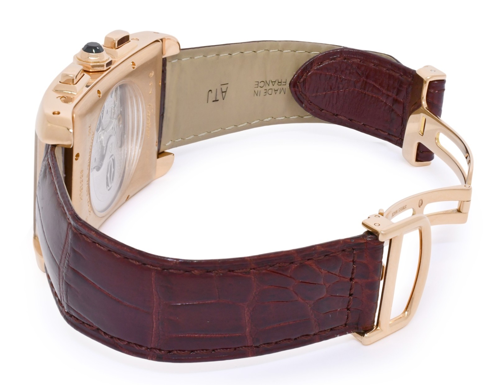 Cartier Tank Americaine Chronograph 18k Rose Gold Mens Automatic Watch 2893 Cartier Tank Americaine Chronograph 18k Rose Gold Mens Automatic Watch 2893