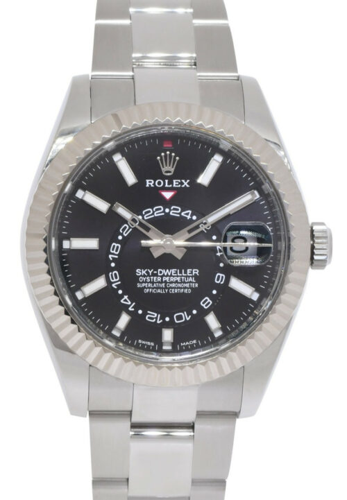 Rolex Sky-Dweller Steel & 18k Gold Bezel Black Dial 42mm Watch +Card '20 326934 Rolex Sky-Dweller Steel & 18k Gold Bezel Black Dial 42mm Watch +Card '20 326934