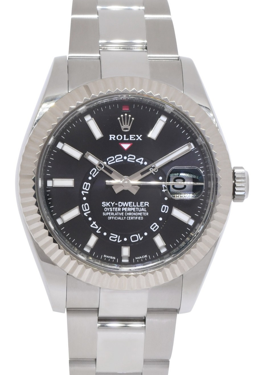 Rolex Sky-Dweller Steel & 18k Gold Bezel Black Dial 42mm Watch +Card '20 326934 Rolex Sky-Dweller Steel & 18k Gold Bezel Black Dial 42mm Watch +Card '20 326934