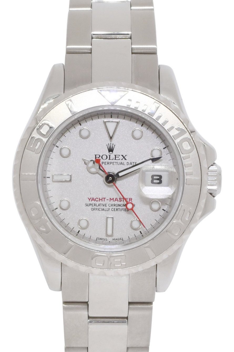Rolex Yacht-Master Steel & Platinum Dial Ladies 29mm Watch +Papers D 169622 Rolex Yacht-Master Steel & Platinum Dial Ladies 29mm Watch +Papers D 169622