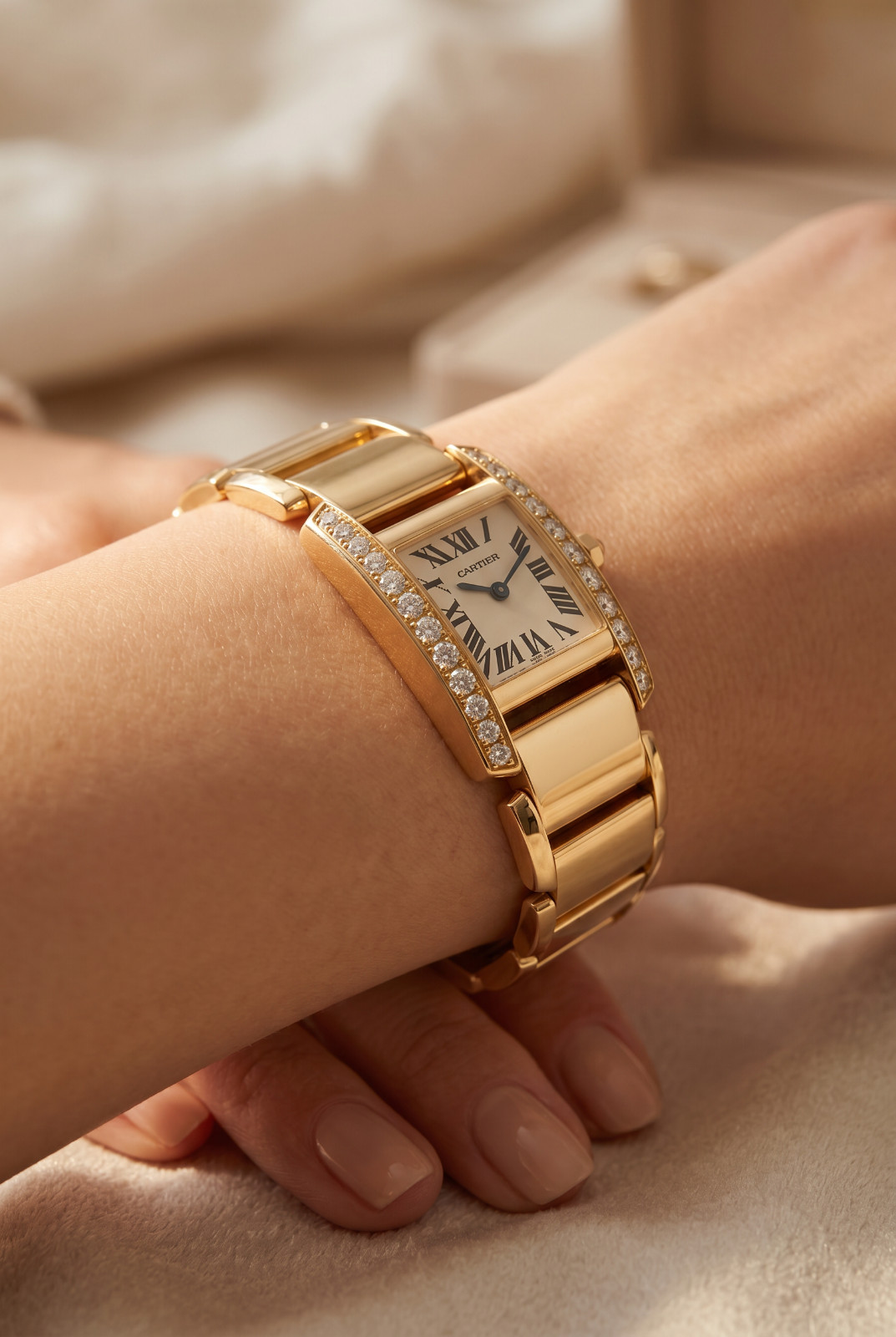 Cartier Tankissime 18k Yellow Gold & Diamond Ladies Quartz Watch WE70017H 2800