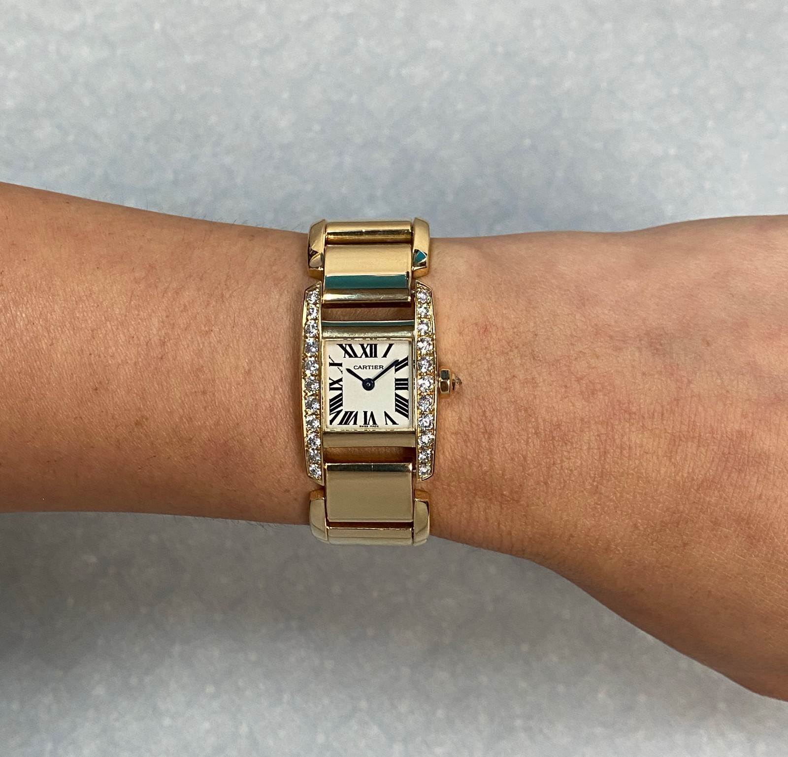 Cartier Tankissime 18k Yellow Gold & Diamond Ladies Quartz Watch WE70017H 2800