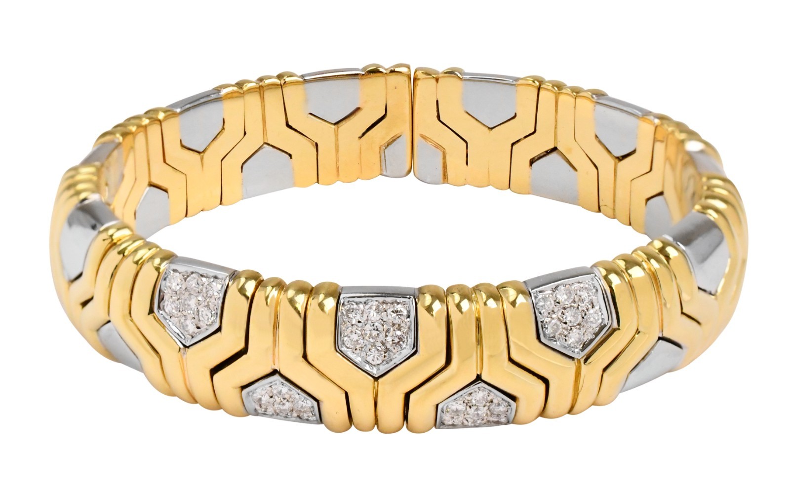 18k Yellow & White Gold Diamond Bracelet 18k Yellow & White Gold Diamond Bracelet