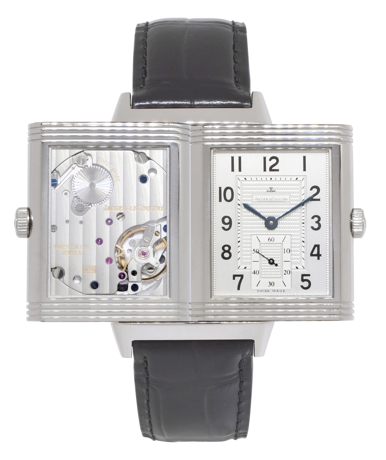 Jaeger LeCoultre Reverso Grande 976 Steel Manual Watch +Paper Q3738420 273.8.04