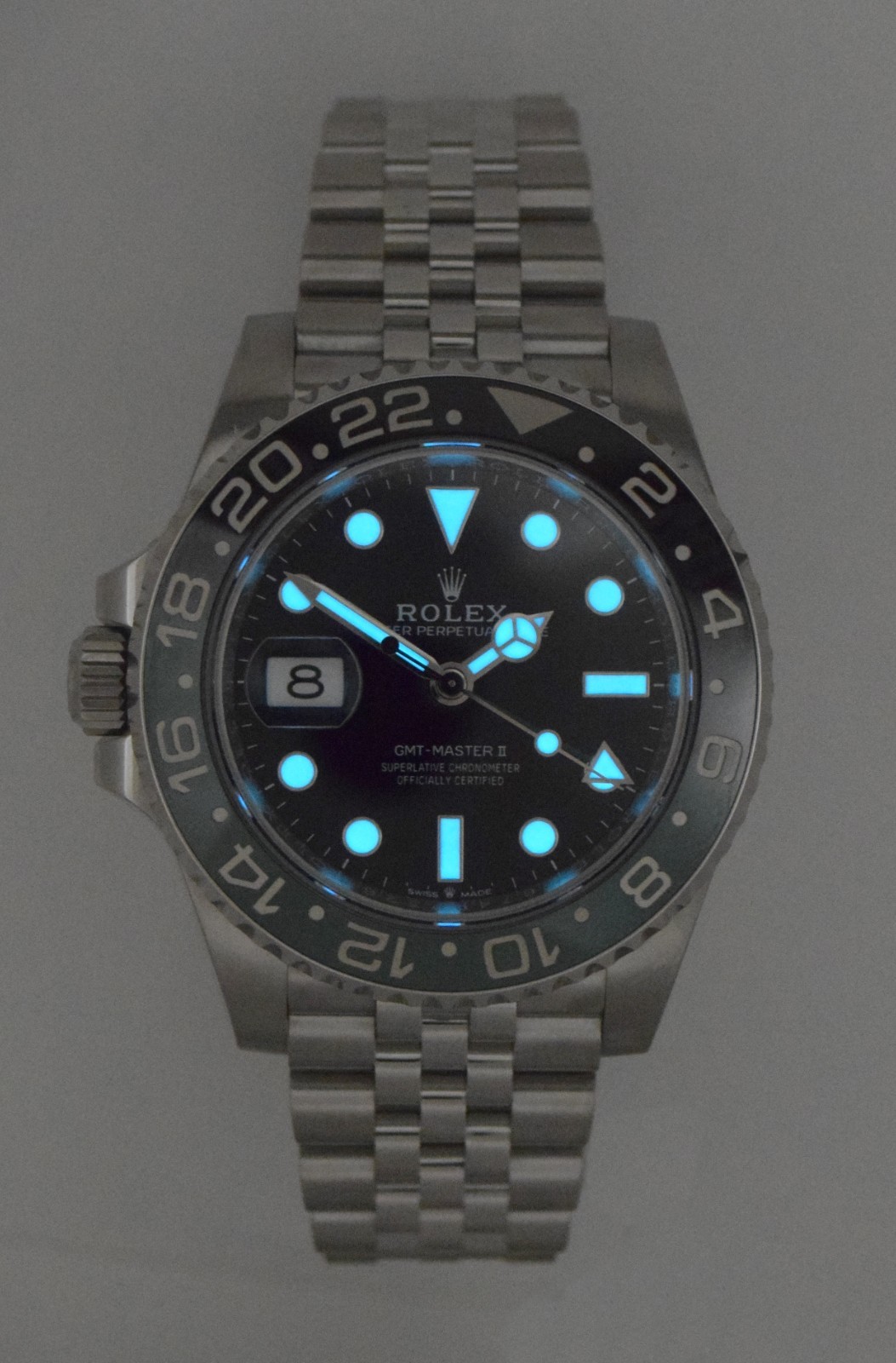 Rolex GMT-Master II Sprite Lefty Steel Black/Green Jubilee Watch B/P '26 126720