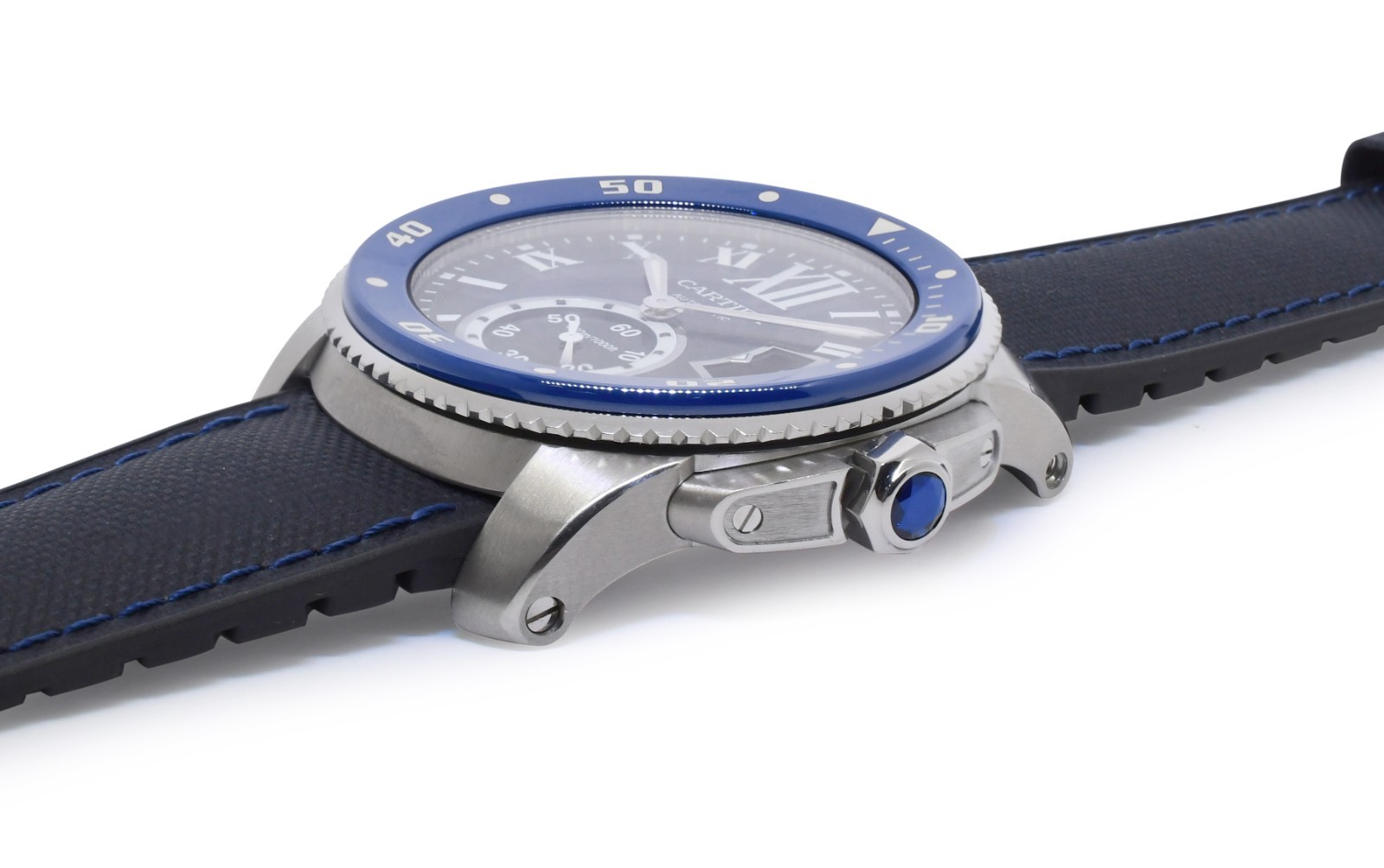 Cartier Calibre Diver Steel & Ceramic Bezel Blue 42mm Watch WSCA0010 3729