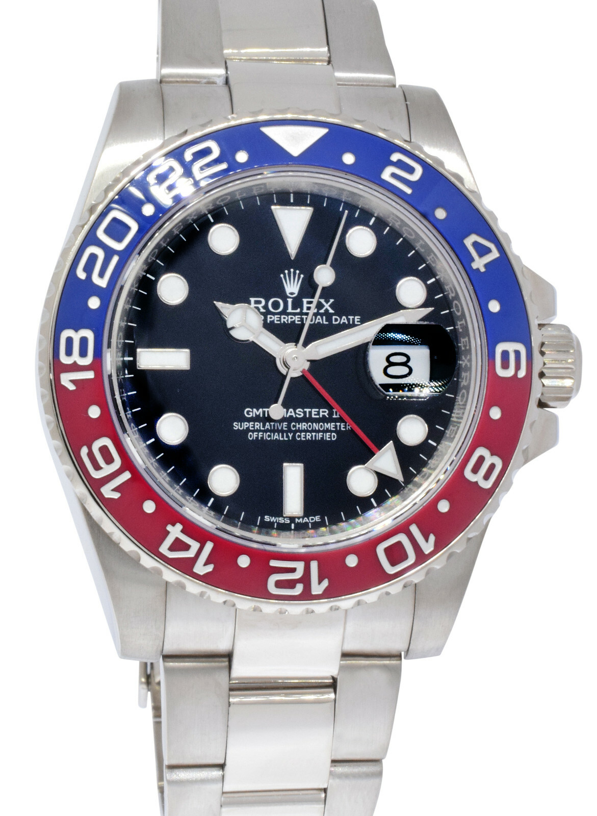 Rolex GMT-Master II 18K White Gold Ceramic "Pepsi" Watch B/P '17  116719