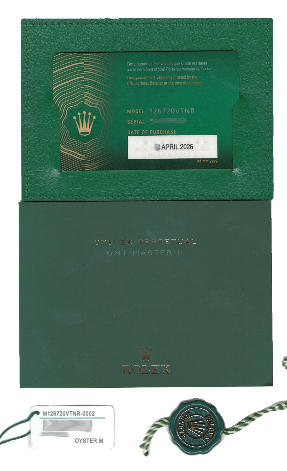 Rolex GMT-Master II Sprite Lefty Steel Black/Green Jubilee Watch B/P '26 126720