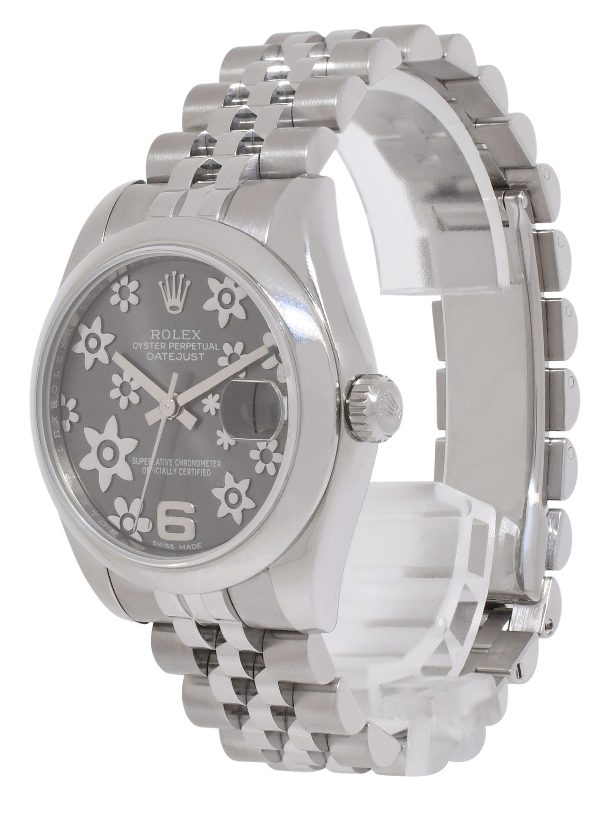 Rolex Datejust Steel Rhodium Floral Dial Jubilee Bracelet 31mm Watch '12+ 178240 Rolex Datejust Steel Rhodium Floral Dial Jubilee Bracelet 31mm Watch '12+ 178240