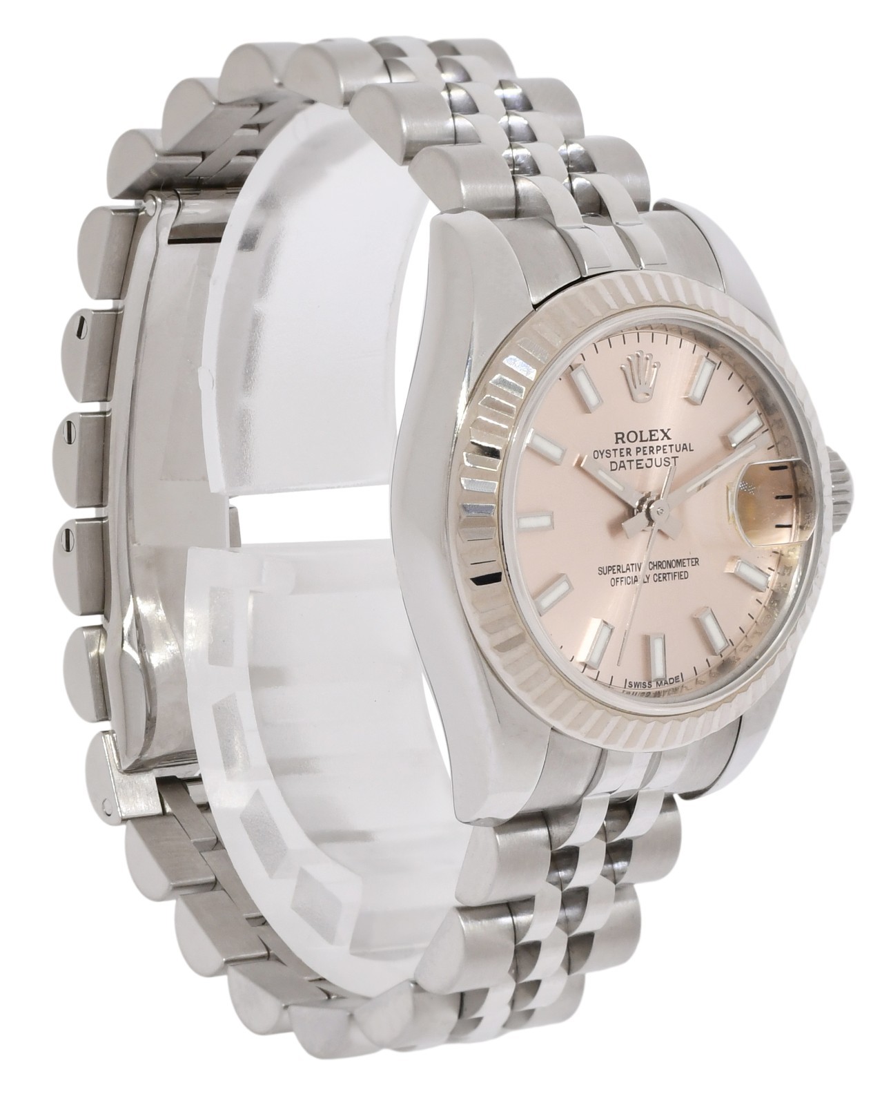 Rolex Datejust Steel & White Gold Bezel Pink Dial Ladies 26mm Watch '12+ 179174 Rolex Datejust Steel & White Gold Bezel Pink Dial Ladies 26mm Watch '12+ 179174