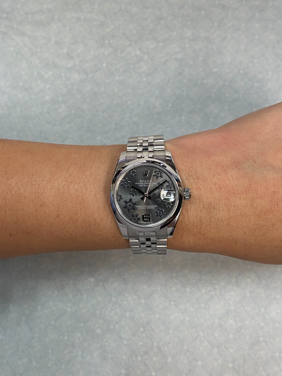 Rolex Datejust Steel Rhodium Floral Dial Jubilee Bracelet 31mm Watch '12+ 178240 Rolex Datejust Steel Rhodium Floral Dial Jubilee Bracelet 31mm Watch '12+ 178240