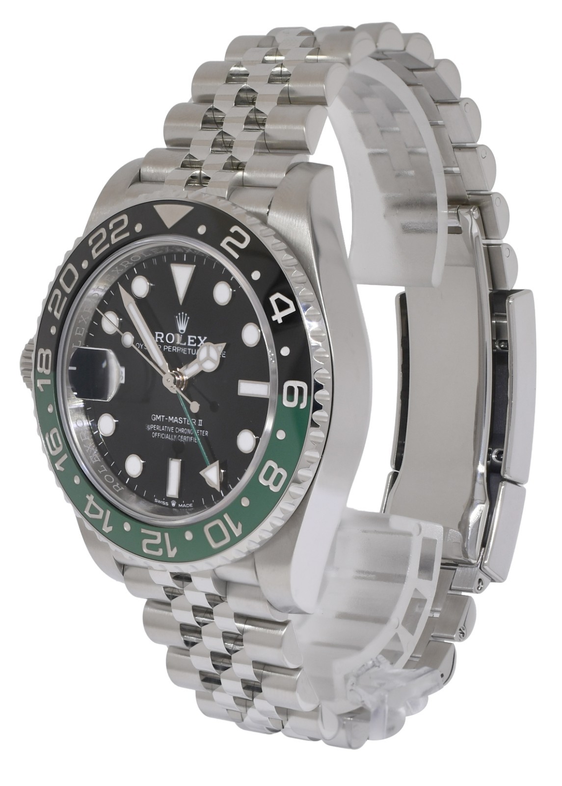 Rolex GMT-Master II Sprite Lefty Steel Black/Green Jubilee Watch B/P '26 126720