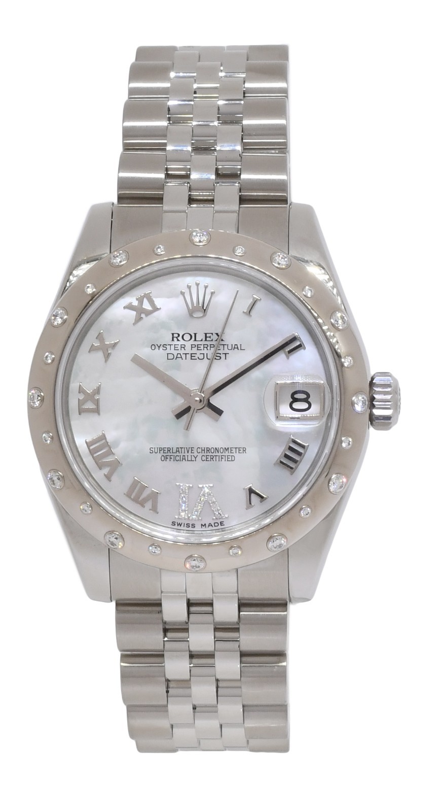 Rolex Datejust Steel 18k Gold Diamond VI MOP Ladies 31mm Watch +Card '17 178344 Rolex Datejust Steel 18k Gold Diamond VI MOP Ladies 31mm Watch +Card '17 178344