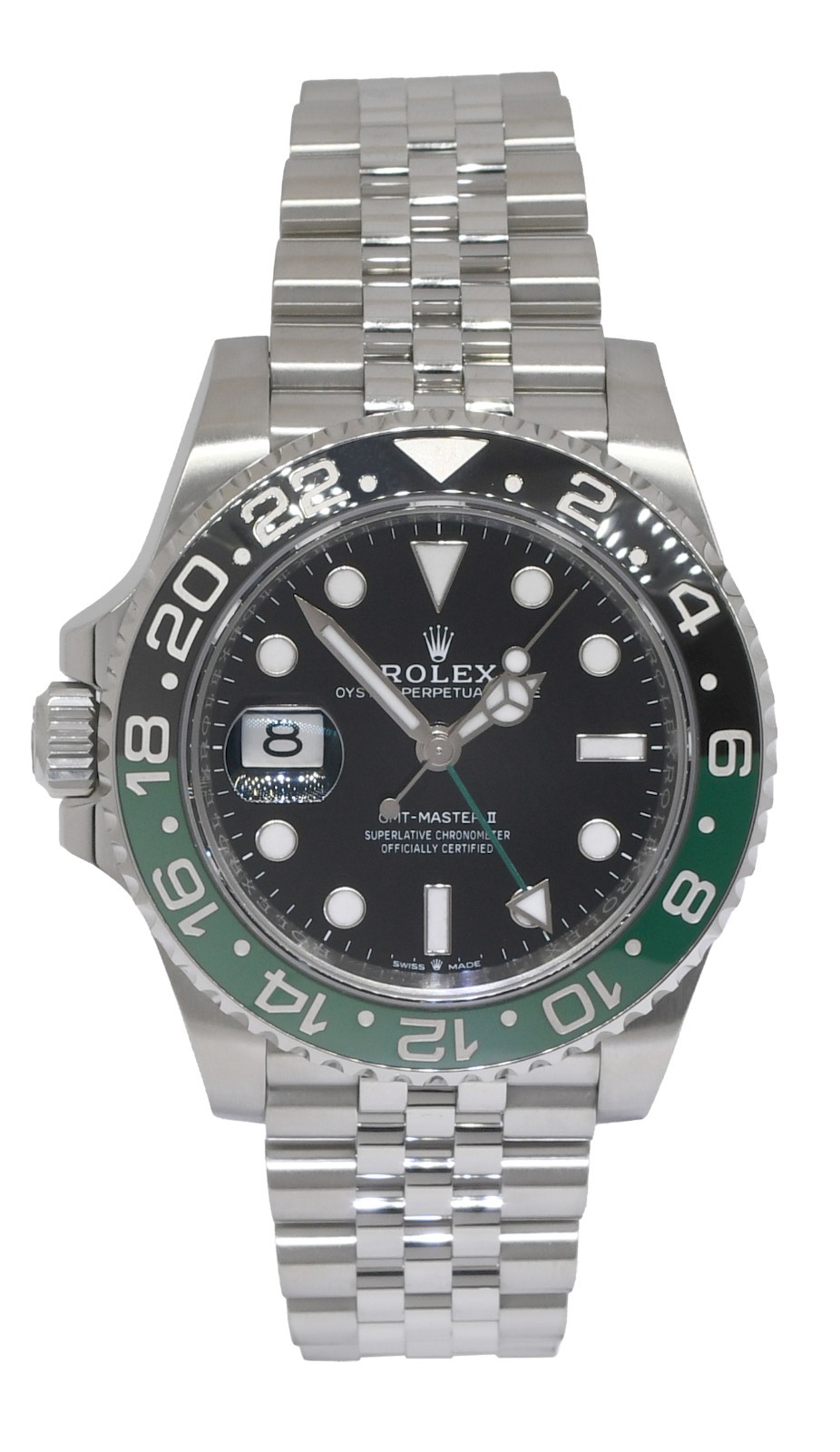 Rolex GMT-Master II Sprite Lefty Steel Black/Green Jubilee Watch B/P '26 126720