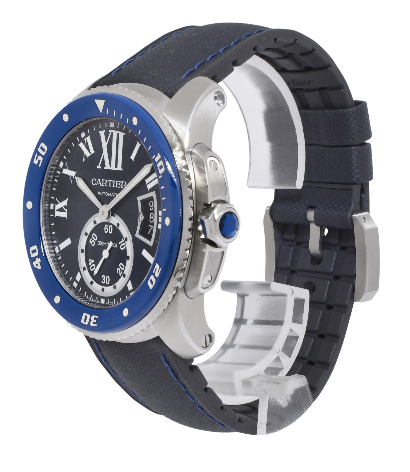 Cartier Calibre Diver Steel & Ceramic Bezel Blue 42mm Watch WSCA0010 3729