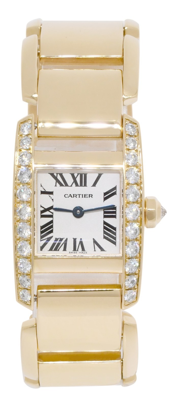 Cartier Tankissime 18k Yellow Gold & Diamond Ladies Quartz Watch WE70017H 2800