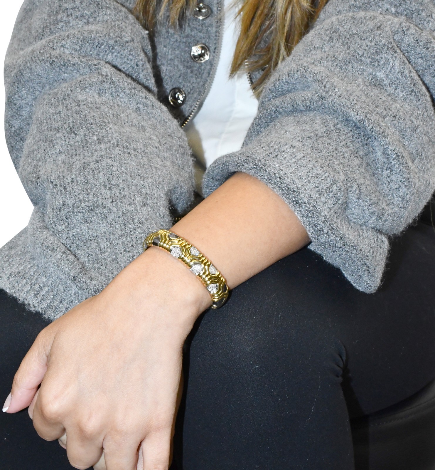 18k Yellow & White Gold Diamond Bracelet