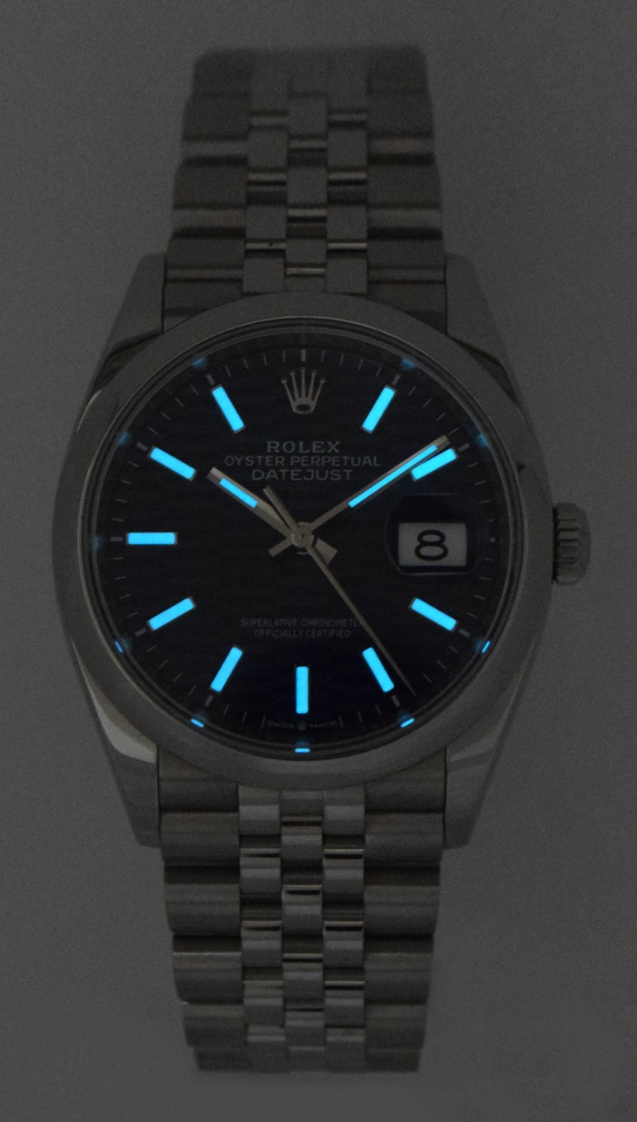 Rolex Datejust 36 Steel Blue Fluted Motif Dial Jubilee Watch +Card '23 126200