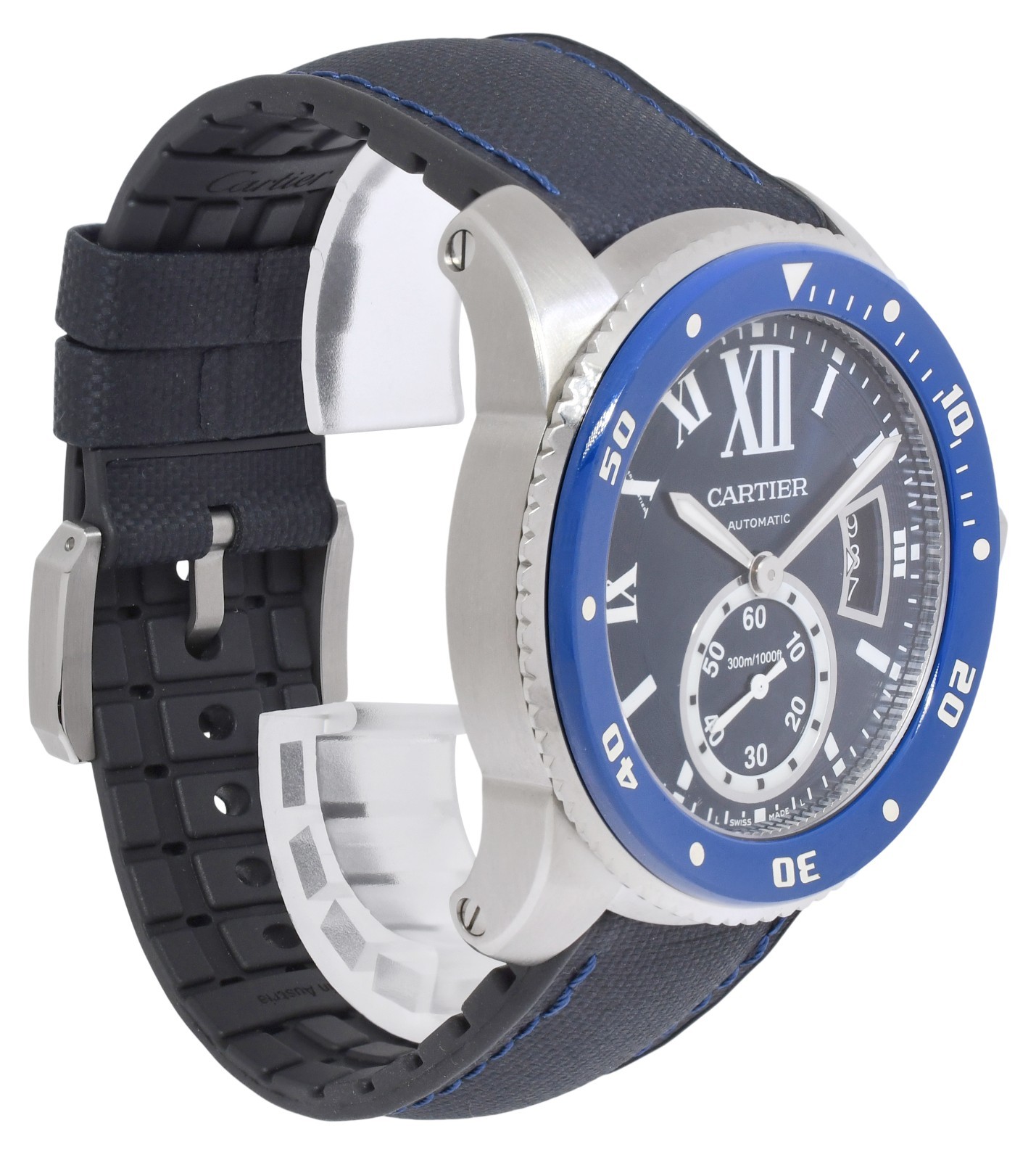 Cartier Calibre Diver Steel & Ceramic Bezel Blue 42mm Watch WSCA0010 3729