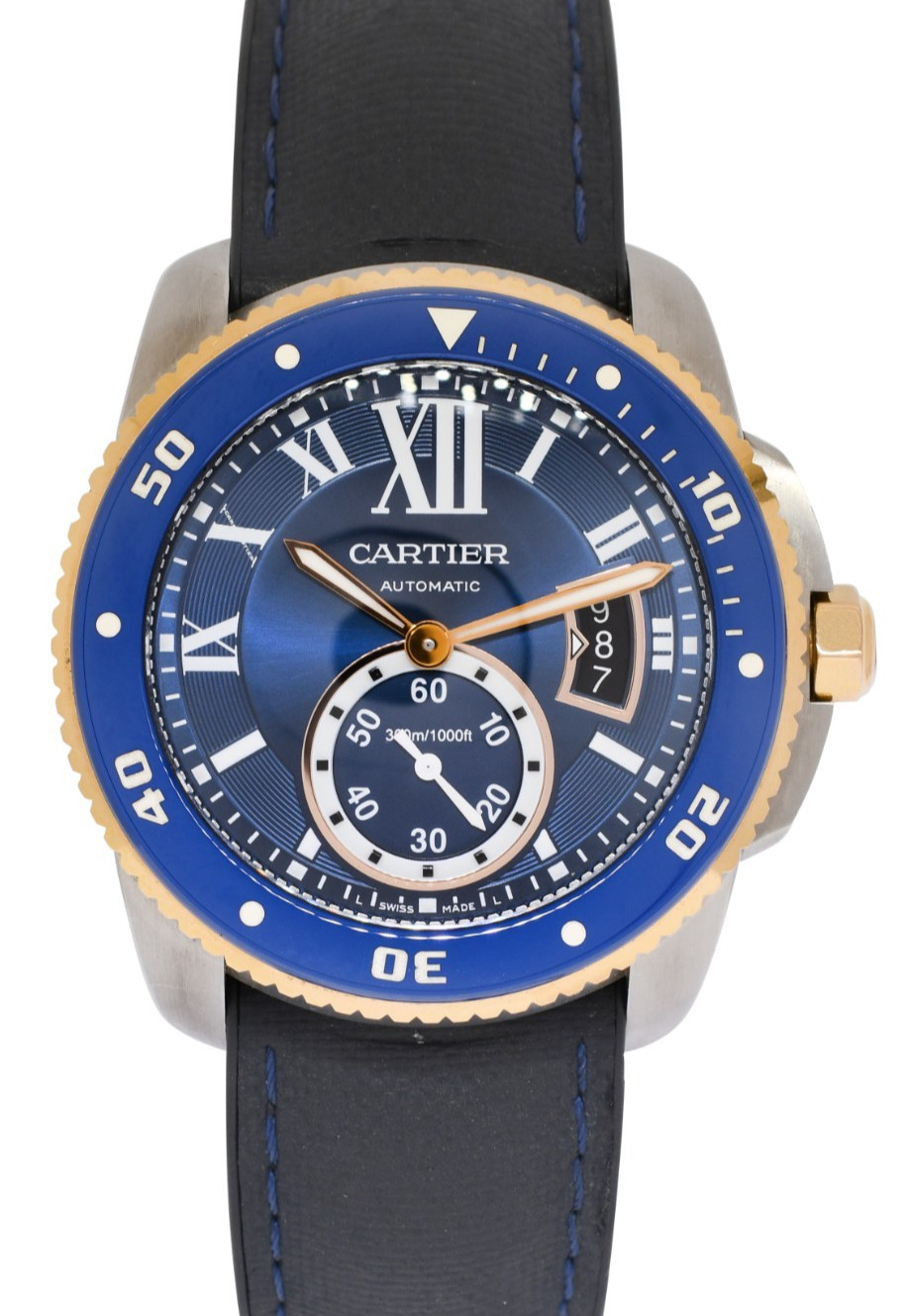 Cartier Calibre Diver Steel & 18k Rose Gold Bezel Blue 42mm Watch W2CA0008 3729 Cartier Calibre Diver Steel & 18k Rose Gold Bezel Blue 42mm Watch W2CA0008 3729