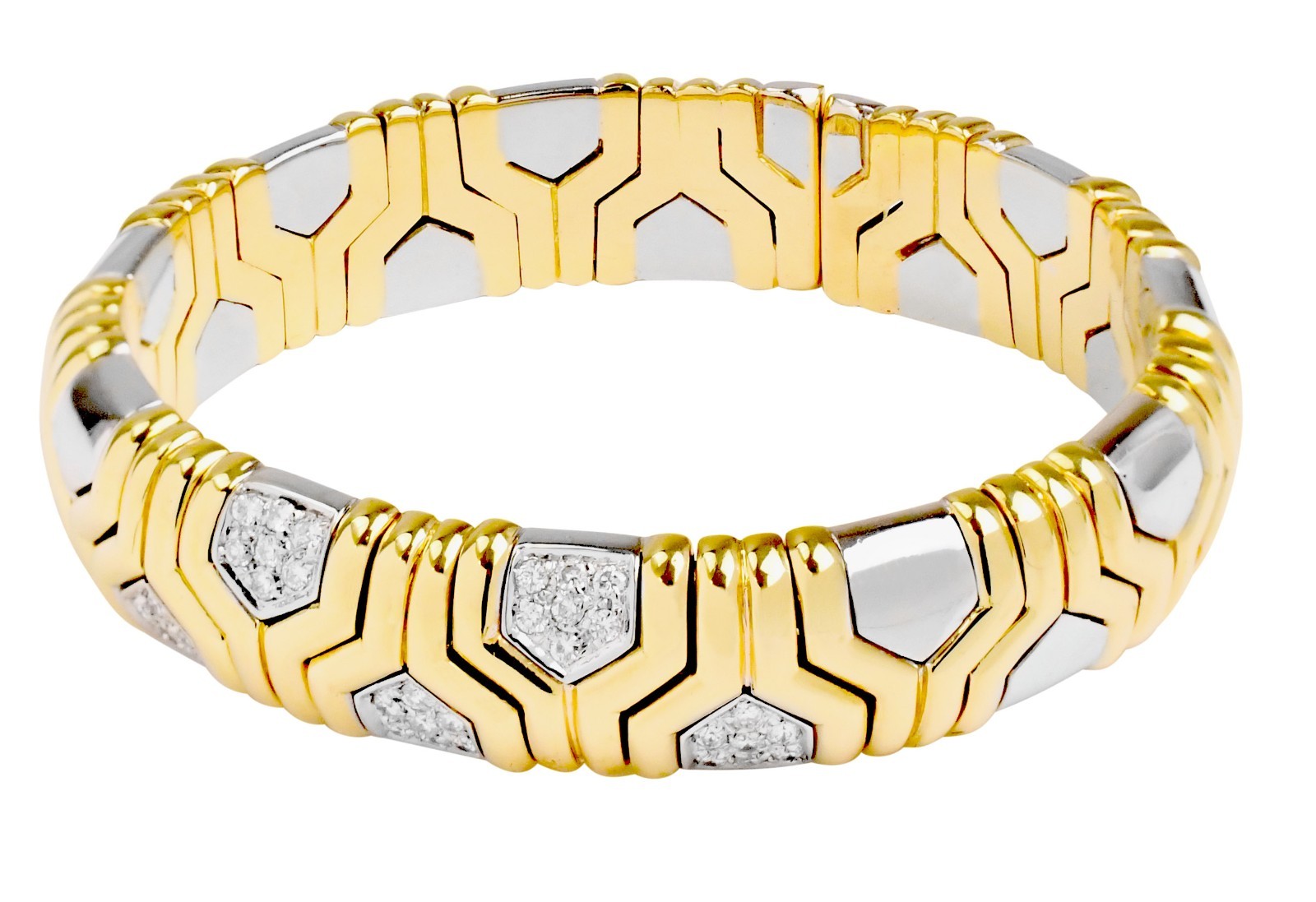 18k Yellow & White Gold Diamond Bracelet