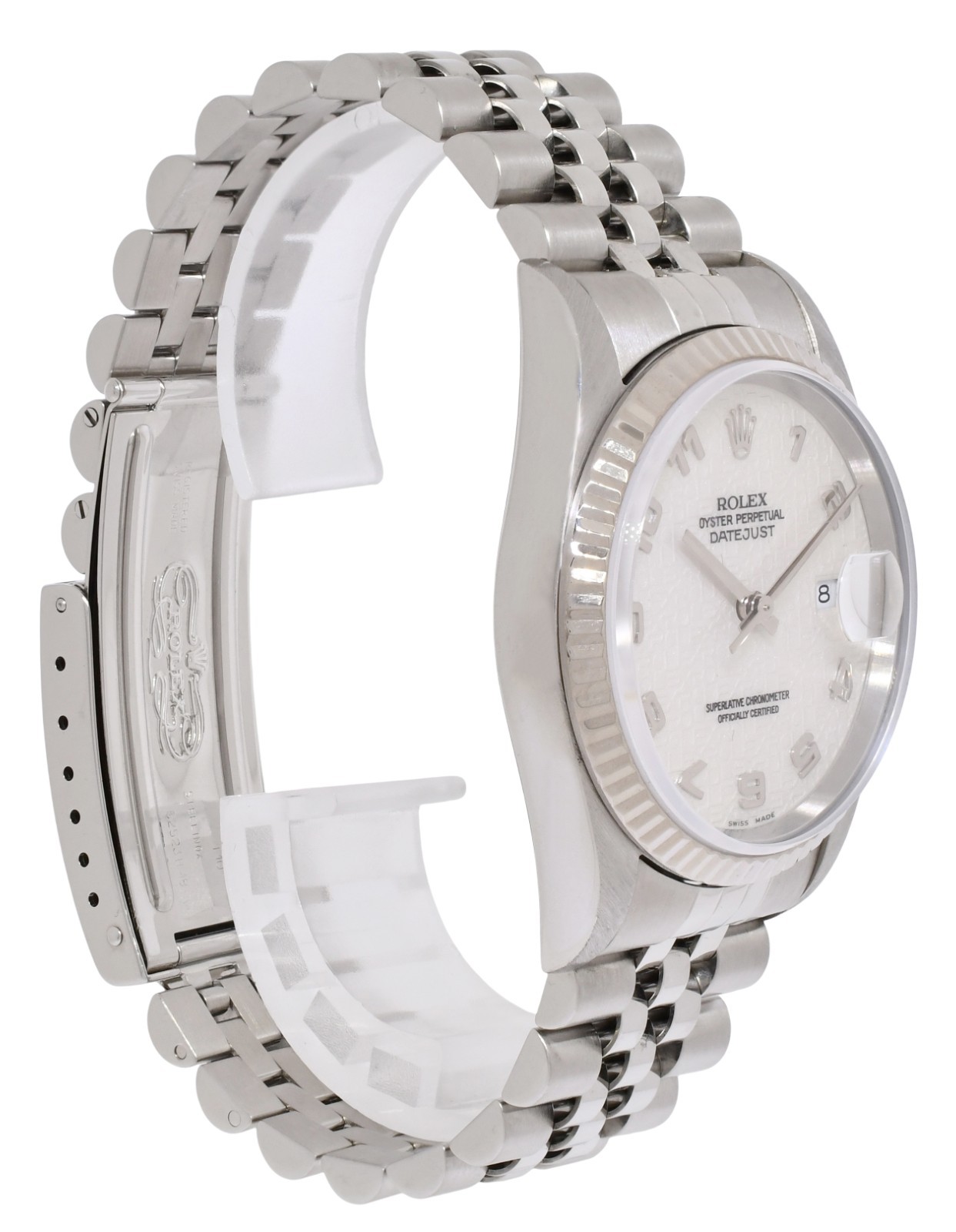 Rolex Datejust Steel & 18k Gold Bezel Silver Jubilee Dial 36mm Watch U 16234 Rolex Datejust Steel & 18k Gold Bezel Silver Jubilee Dial 36mm Watch U 16234