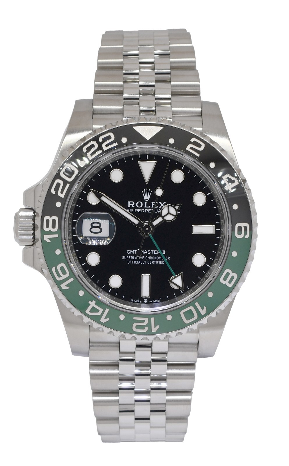 Rolex GMT-Master II Sprite Lefty Steel Black/Green Jubilee Watch B/P '26 126720