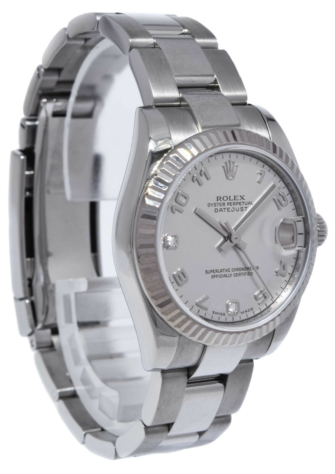 Rolex Datejust Steel & 18k Gold Bezel MOP Diamond Dial 31mm Watch +Card 178274