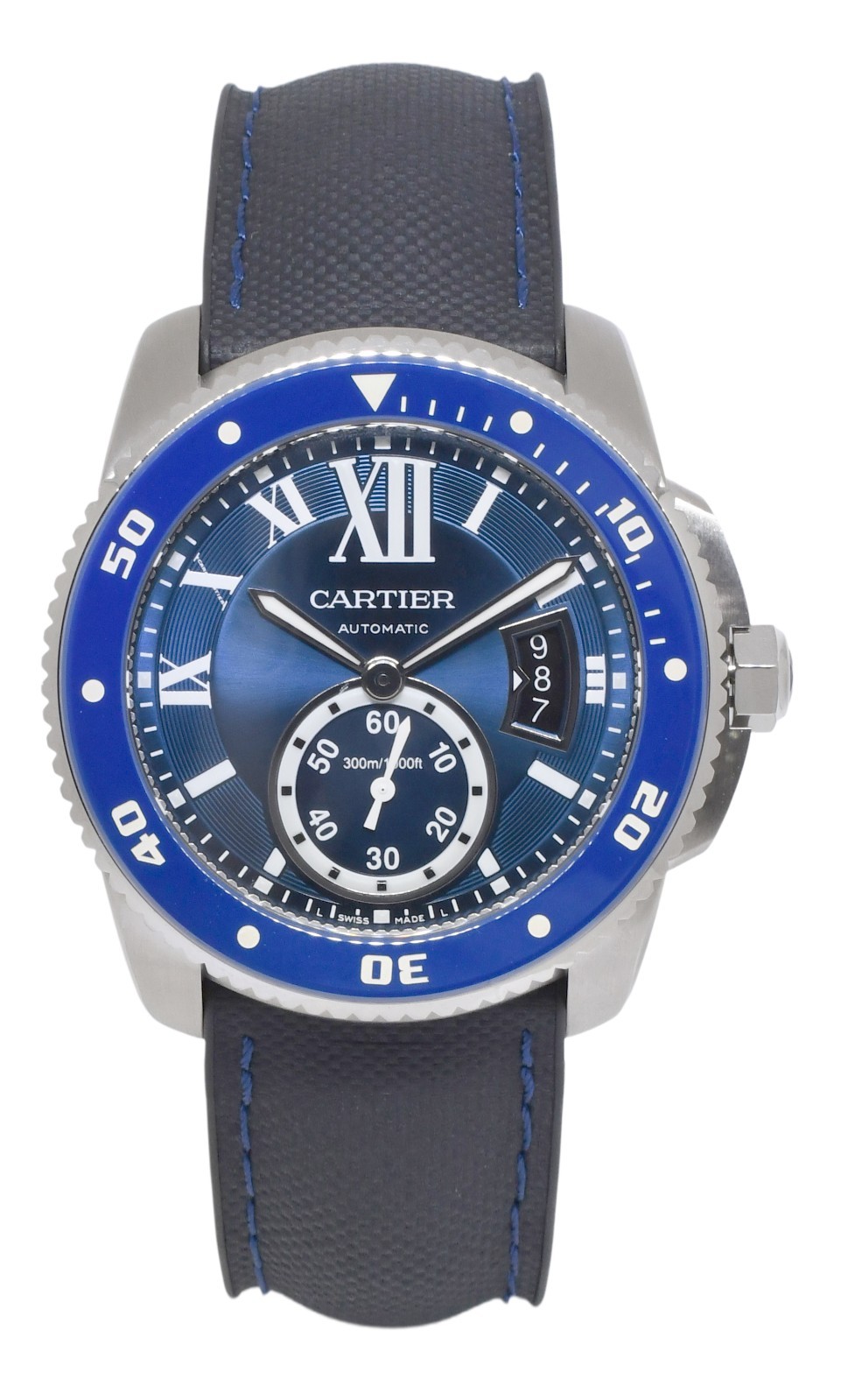 Cartier Calibre Diver Steel & Ceramic Bezel Blue 42mm Watch WSCA0010 3729